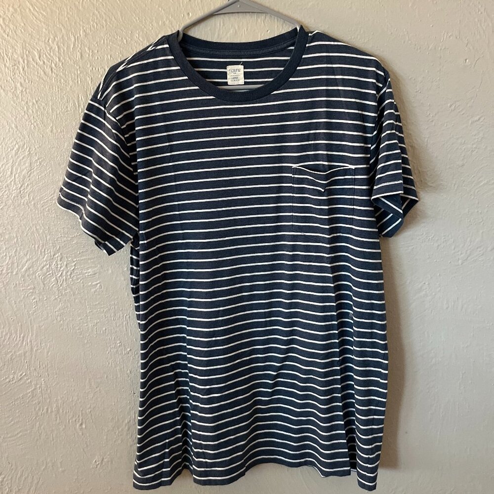 Blue & White J-Crew Striped T-Shirt